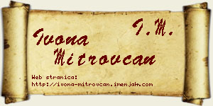 Ivona Mitrovčan vizit kartica
